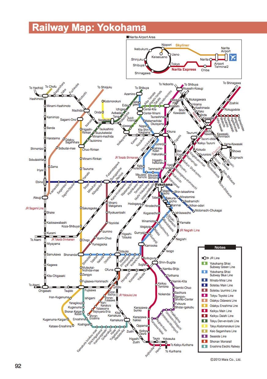 Токио Yokohama воз мапа