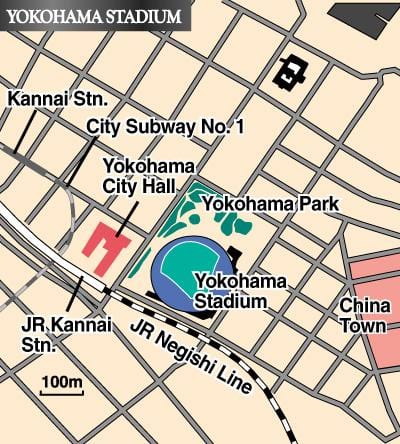Карта на Yokohama стадионот